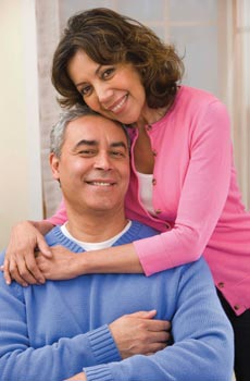 Picture of husband and wife happy after husband coloscopy